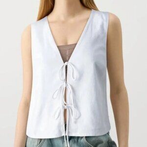 Abercrombie Tie Front Linen Top size XS